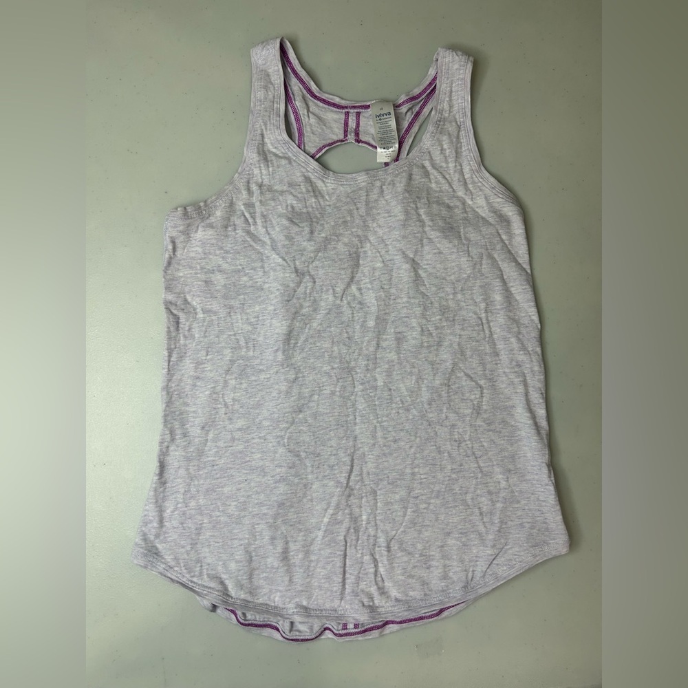 Ivivva By Lululemon Happy Living Heathered Purple Racerback Tank Size 10